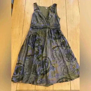 Halogen Womens Fit Flare Sleeveless Cotton Black Purple Khaki Dress small